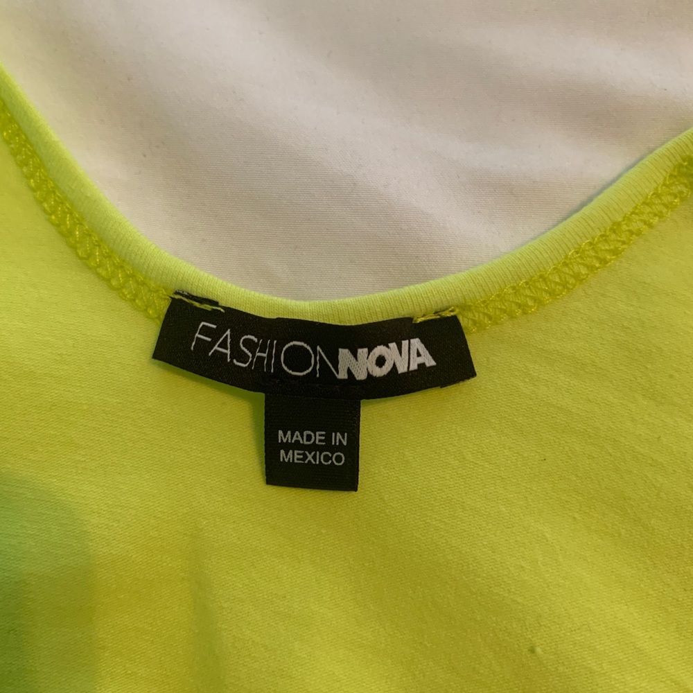 Fashion Nova lime green “Bad and Boujee” bodysuit - Picture 4 of 5